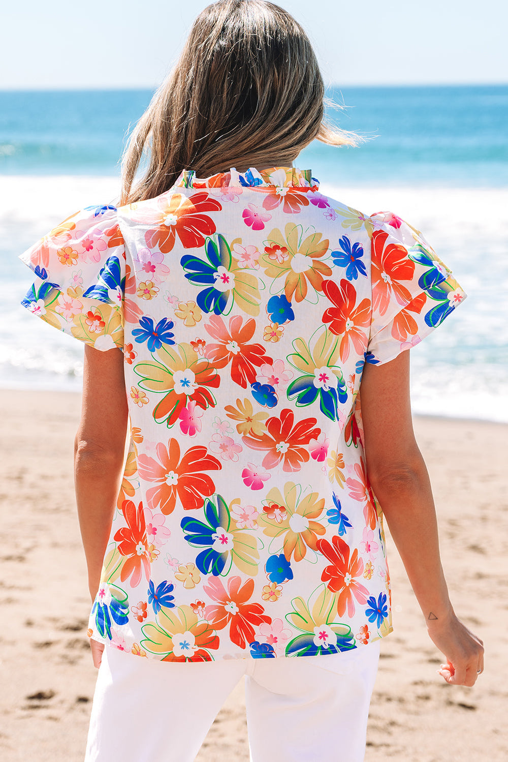 Floral Bouquet Flutter Top