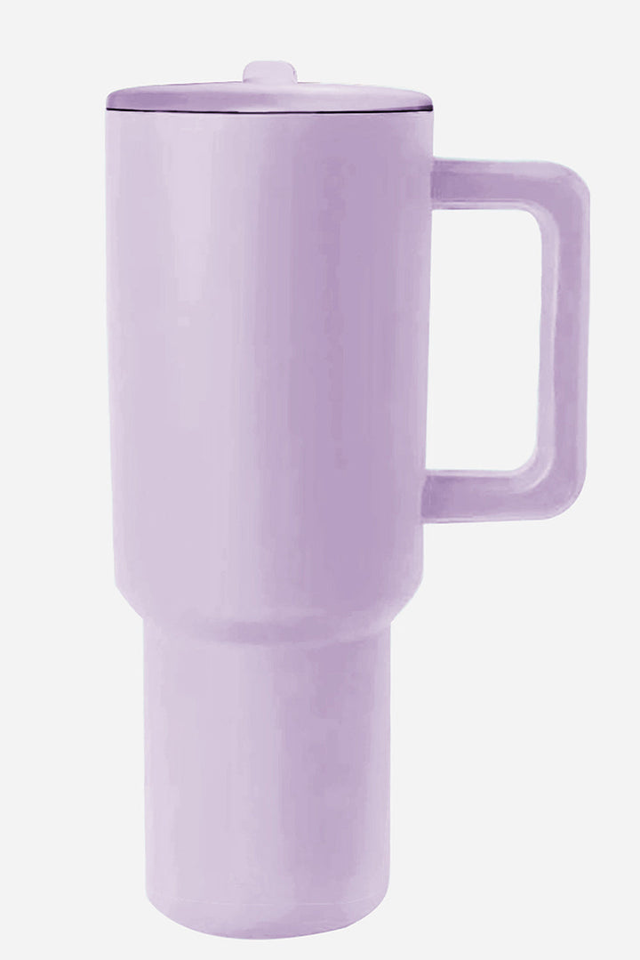 Grande tasse à vide avec poignée en acier inoxydable givré et paille 40 oz