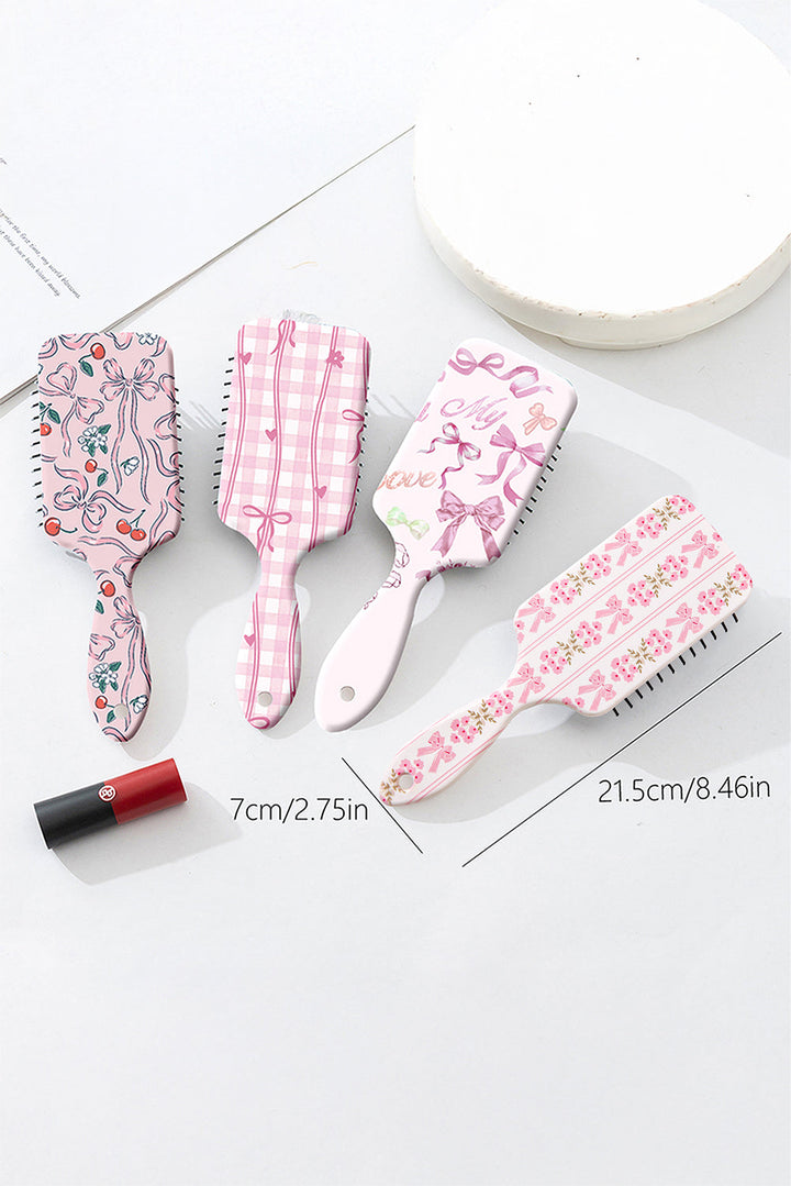 Floral Bow Print Long Handle Air Cushion Comb