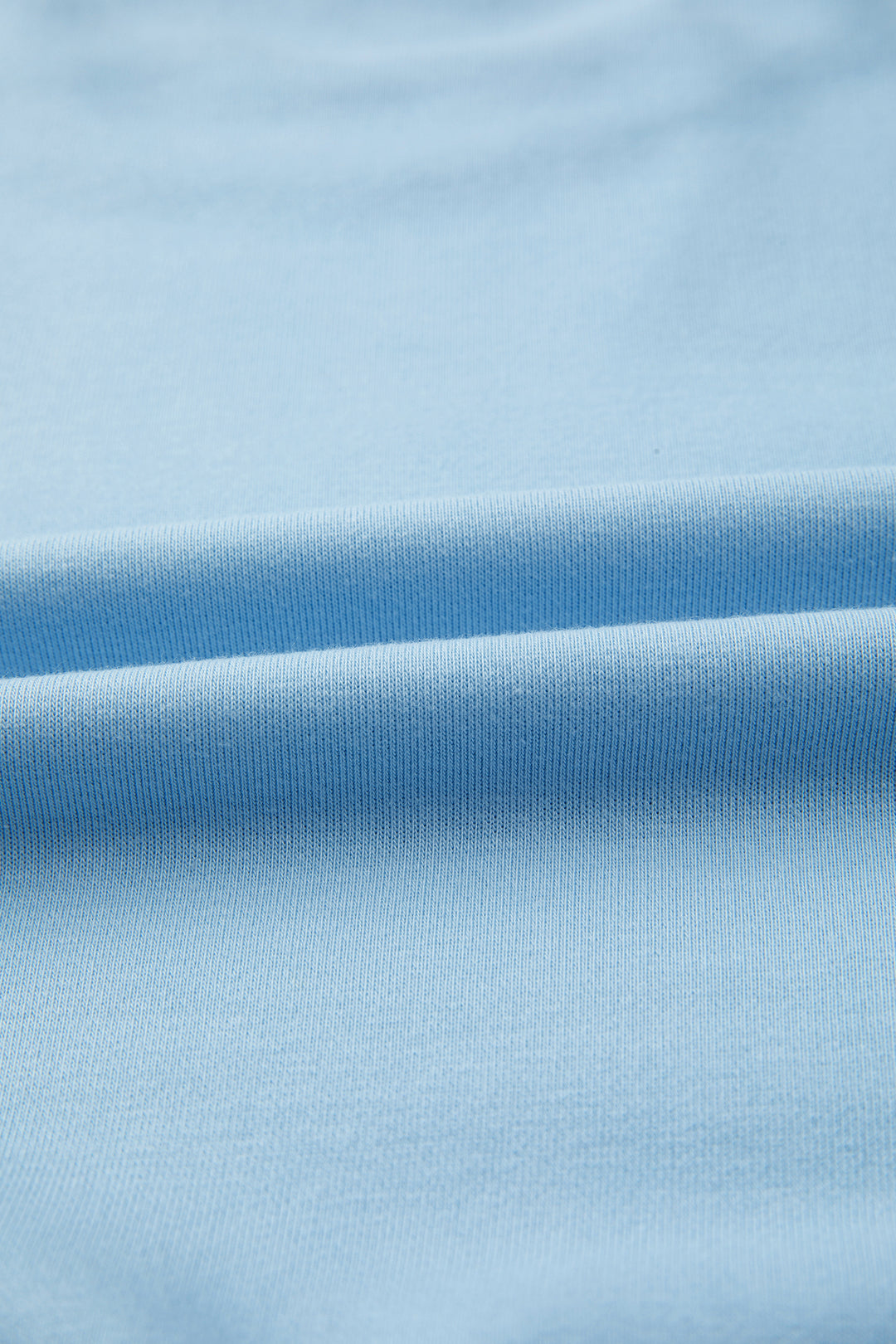 Mist Blue Solid Color Loose Tee Drawstring Wide Leg Pants 2pcs Outfit
