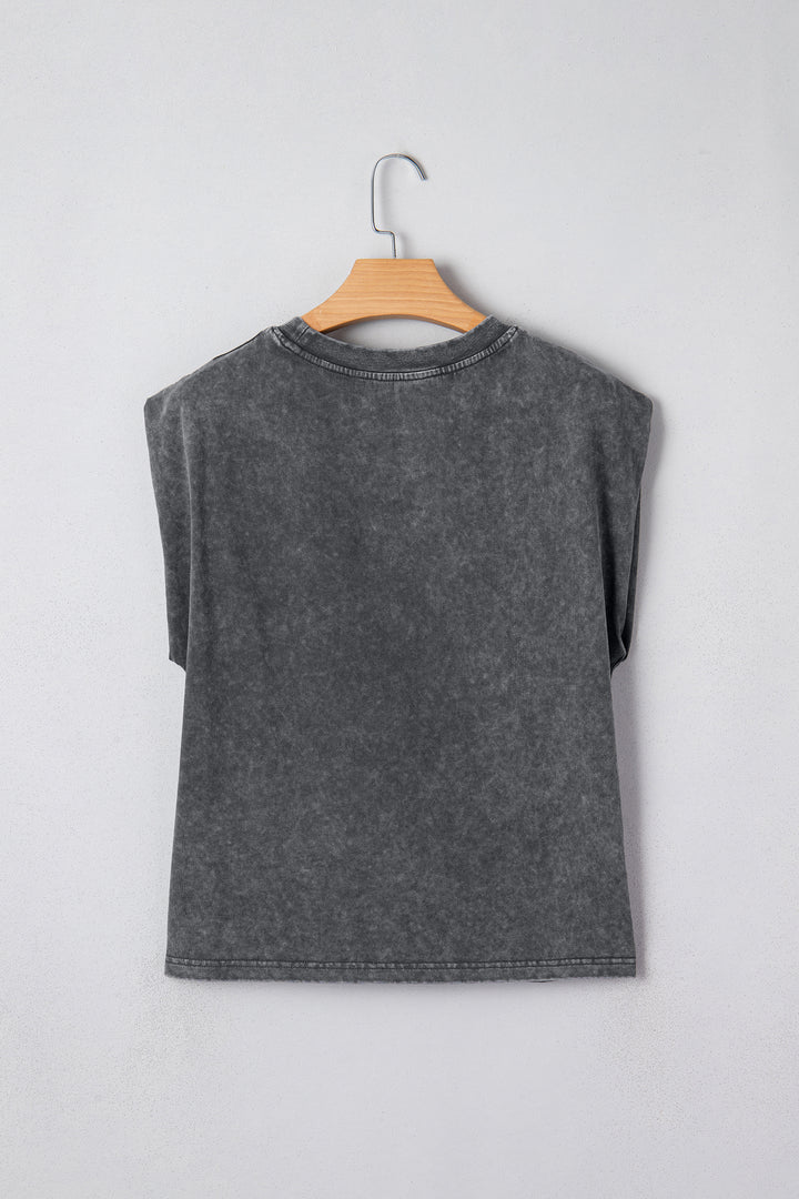 Cowboy & Beer Western Graphic Mineral Wash Tank Top