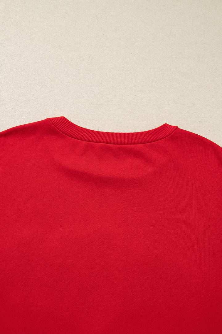 Fiery Red Merry Script Holiday Christmas Graphic Sweatshirt