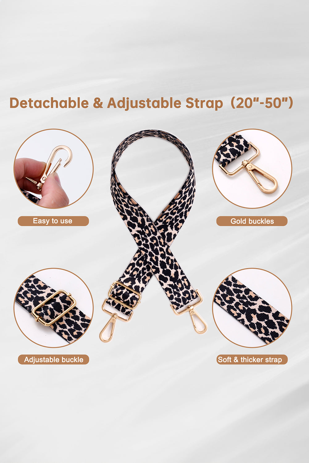 Leopard Strap Clear Crossbody Bag