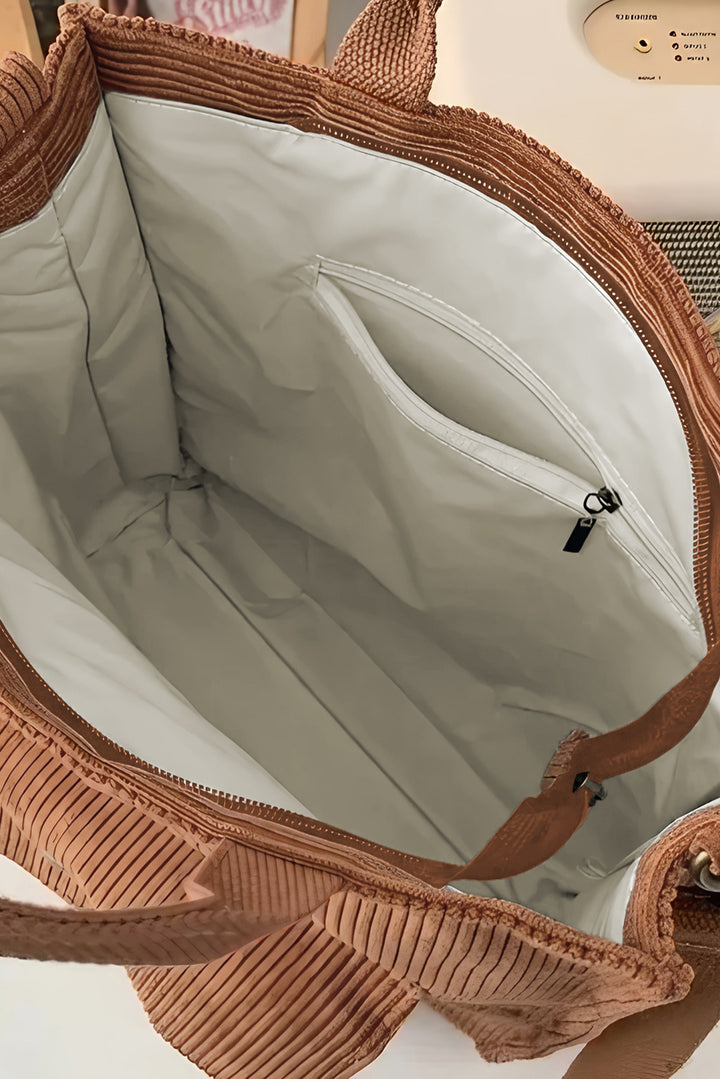 Detachable Shoulder Strap Large Corduroy Bag
