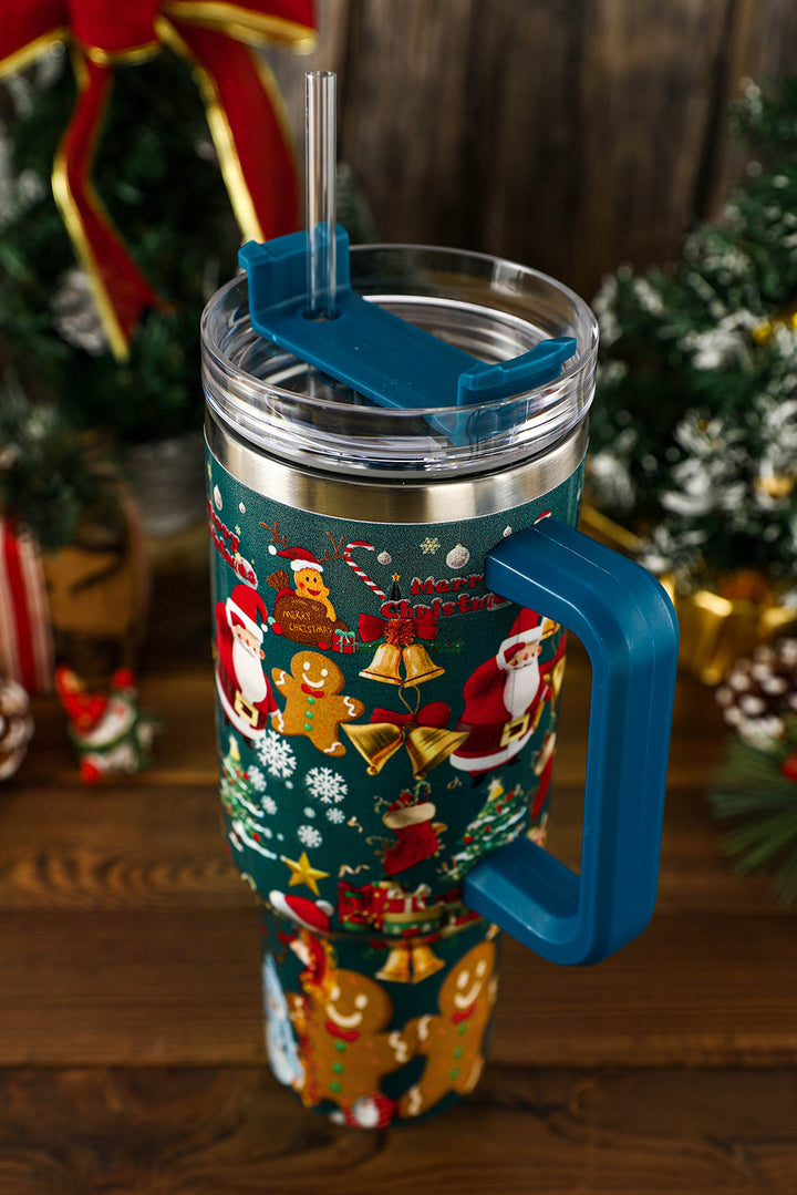 Gobelets en acier inoxydable avec poignée et imprimé de Noël, 1 134 ml