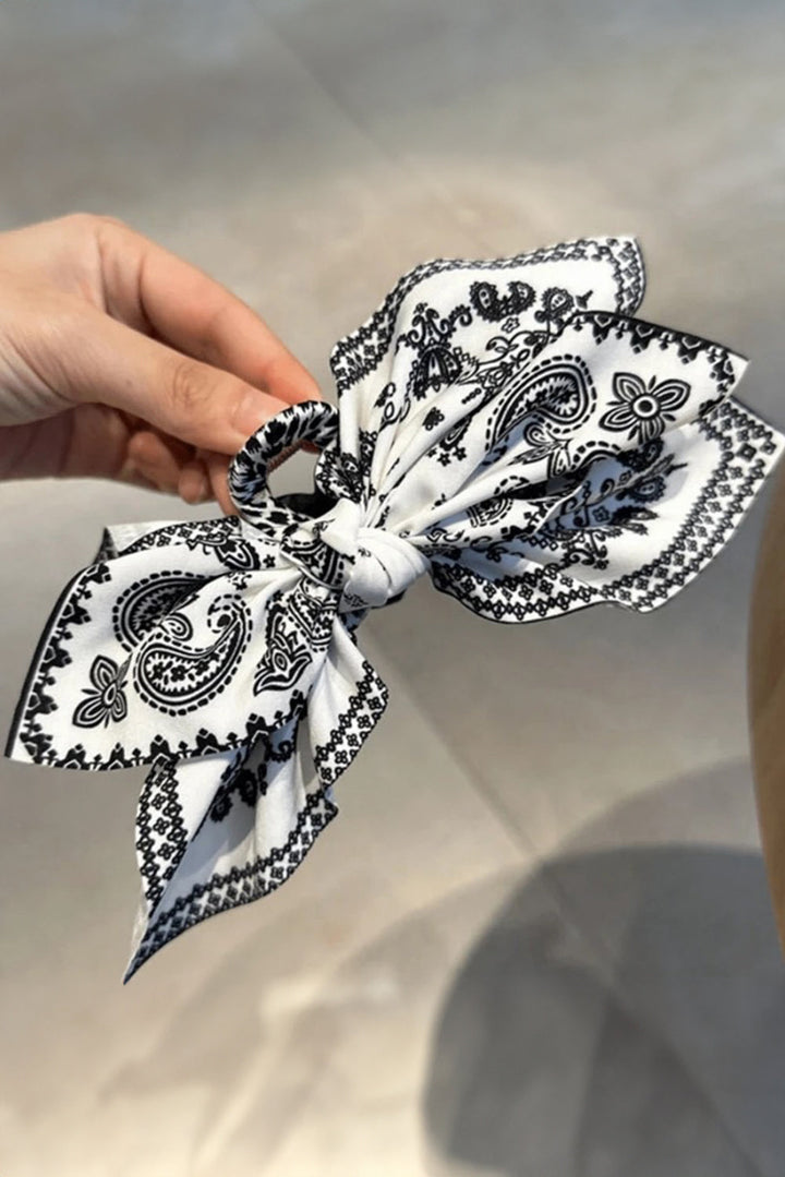 Pince à cheveux à nœud et imprimé floral cachemire