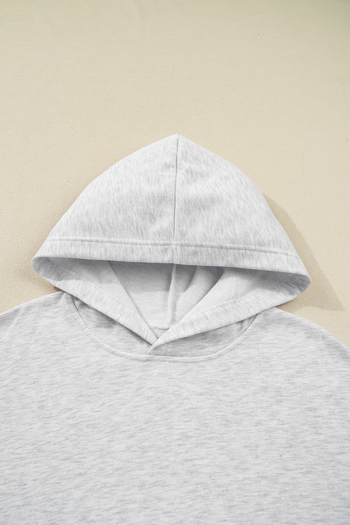 Light Grey Camouflage Patchwork Asymmetric Sleeve Plus Size Hoodie