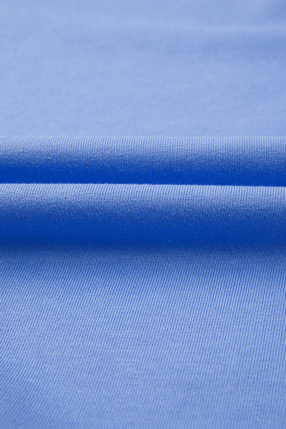 Blue Exposed Seam Colorblock Patchwork Ribbed Trim Pullover Sweatshirt