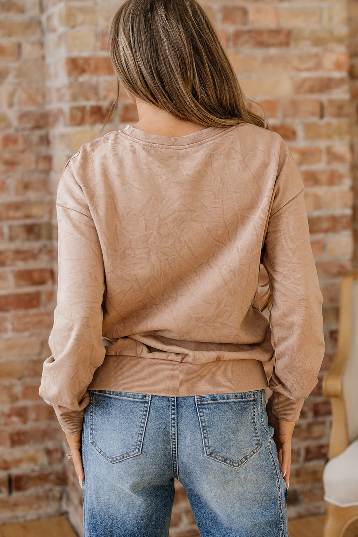 saved by grace Letter Embroidery Mineral Wash Loose Sweatshirt
