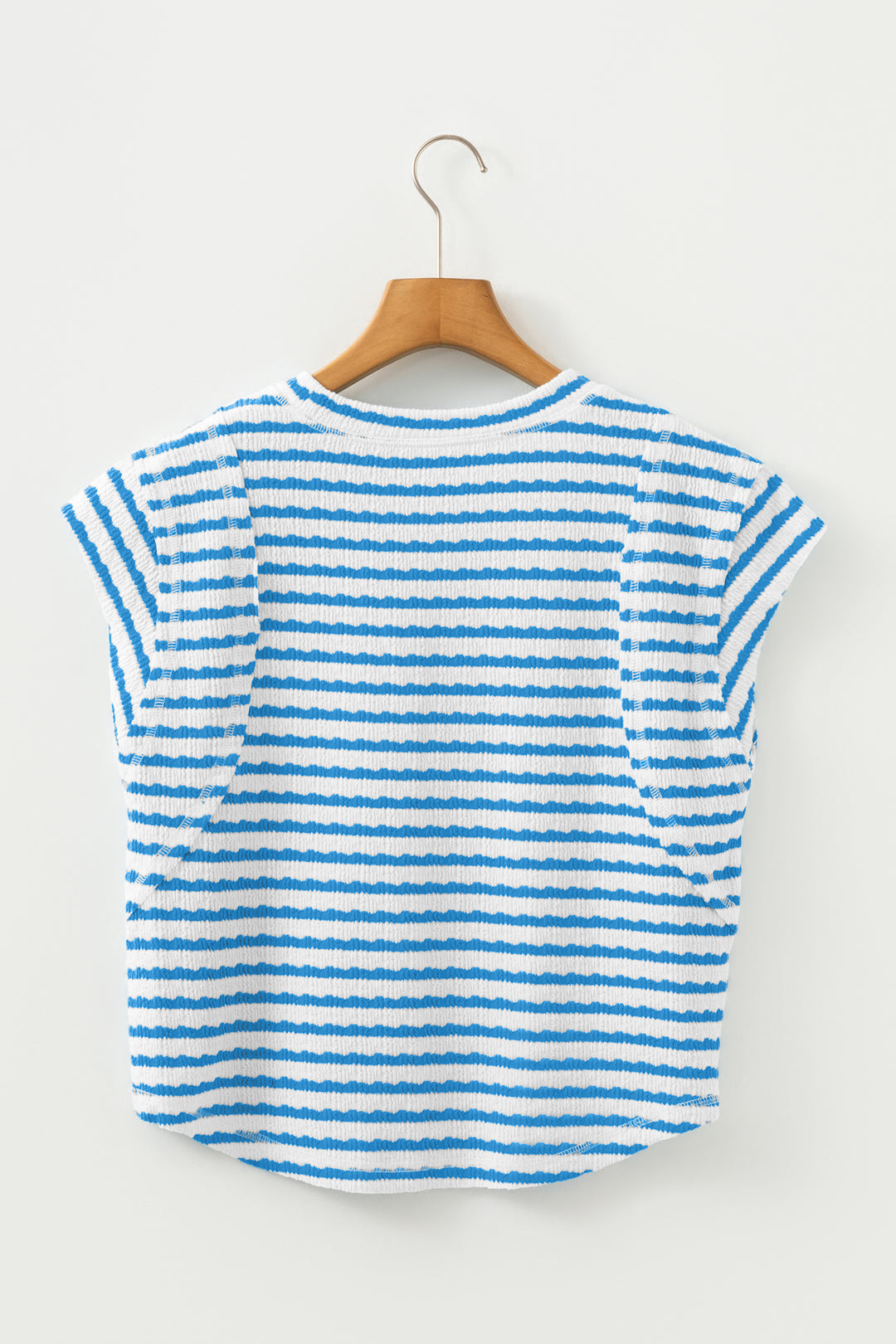 Textured Short Sleeve Patchwork T Shirt