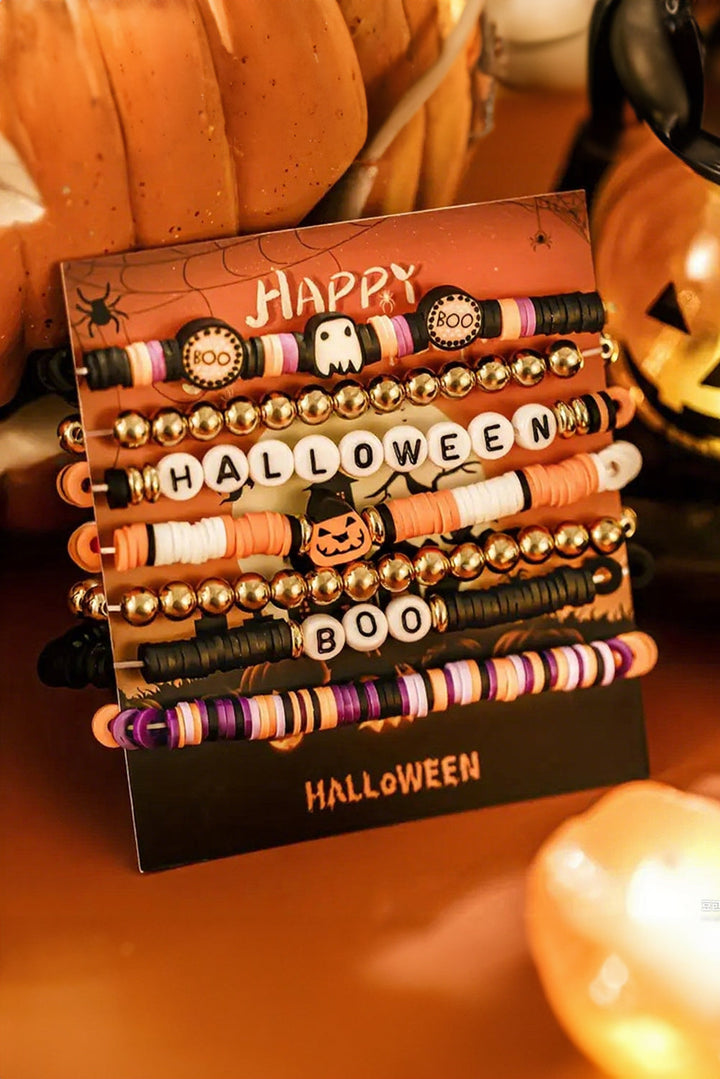 Verspieltes 7-teiliges Halloween-Armbandset
