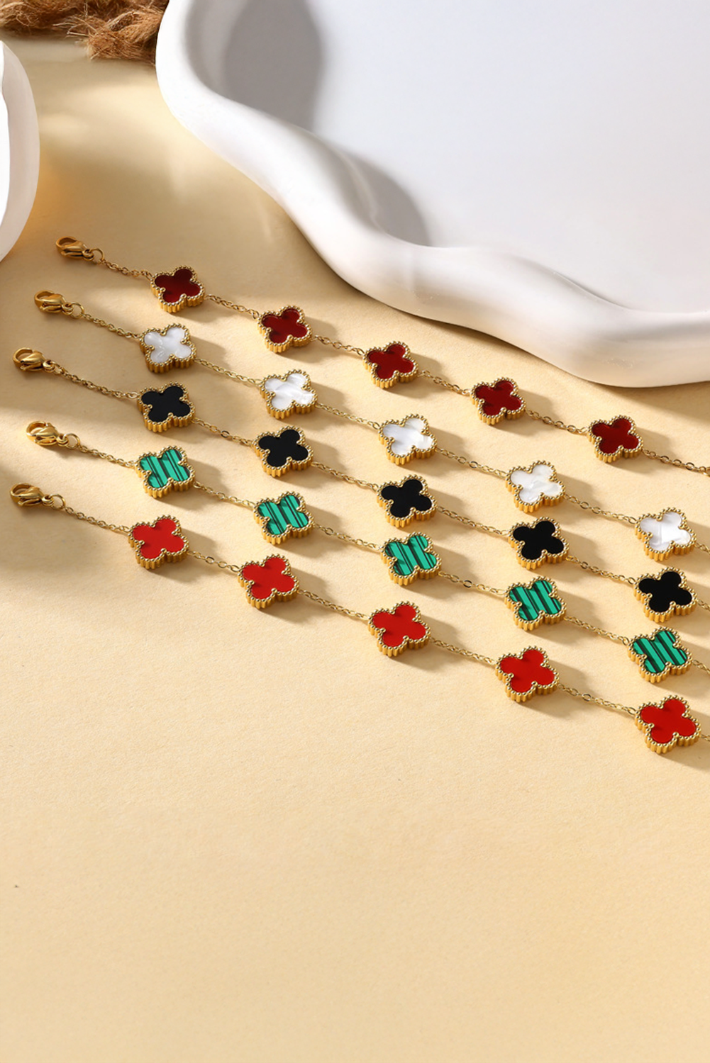 Bracelet chaîne trèfle à quatre feuilles de la Saint-Patrick