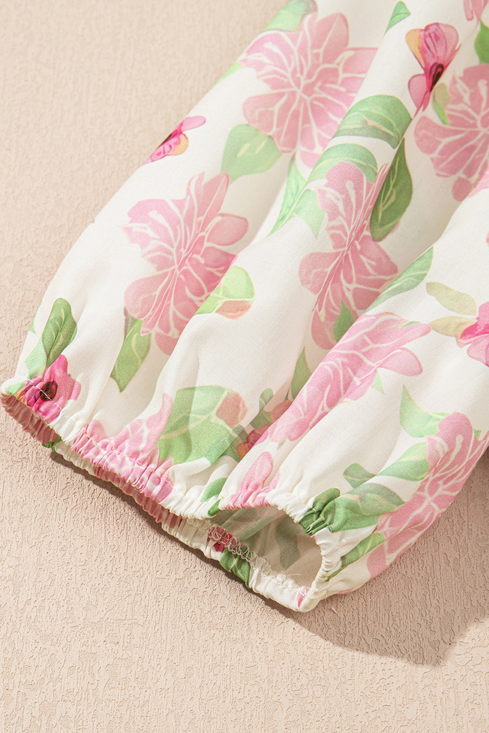 floral print drawstring v neck peplum blouse