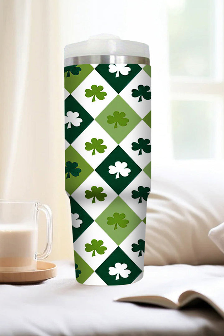 Grand gobelet en paille à imprimé à carreaux Clover sans anse 40 oz
