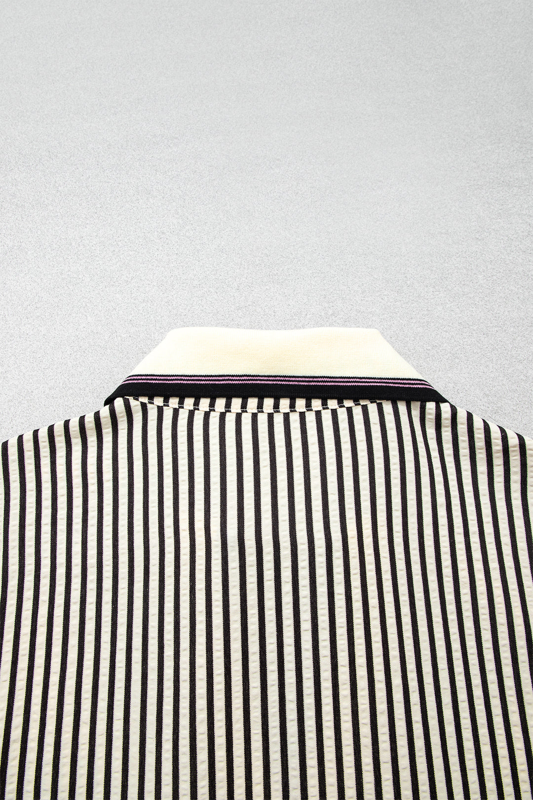 Black Stripe Patchwork V Neck Tunic Plus Size Blouse