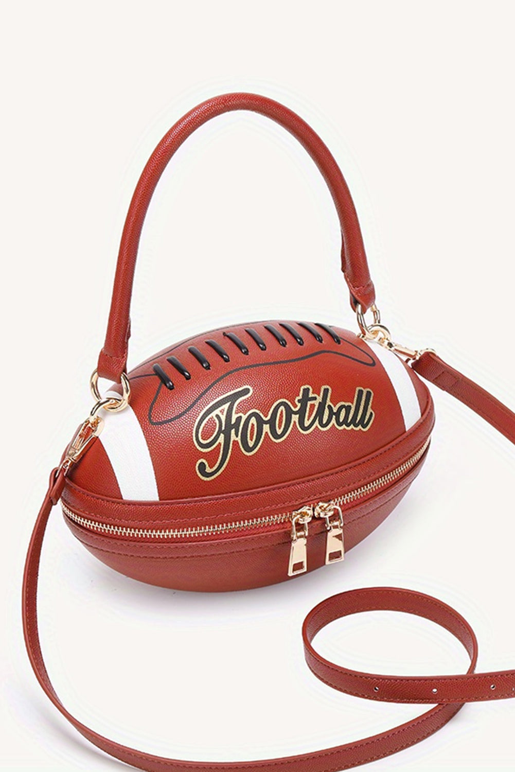 Faux Leather Football Spherical Hand Bag