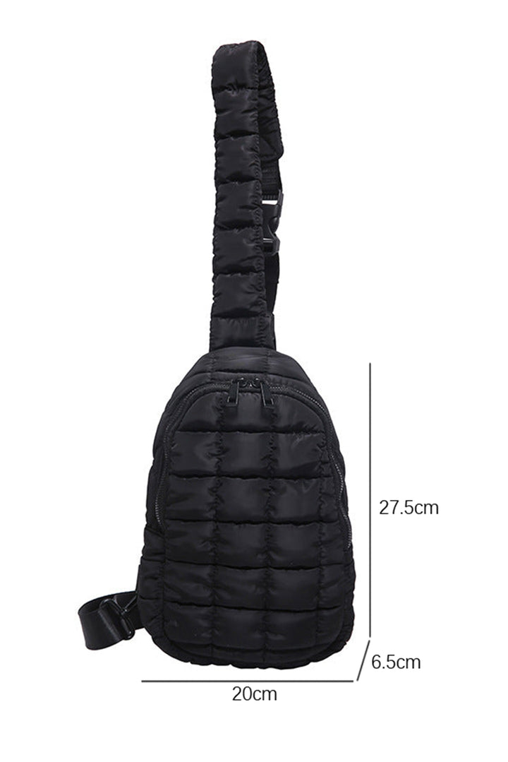 Zipper Quilted Puffer Crossbody Bag