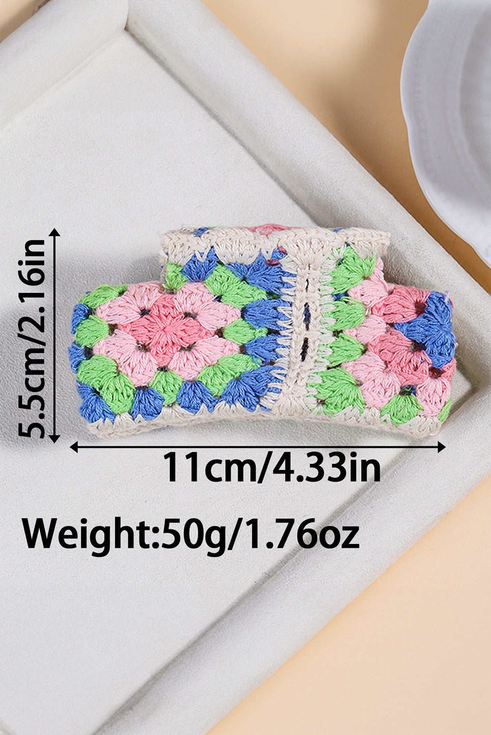 Pince à cheveux en crochet avec motif floral