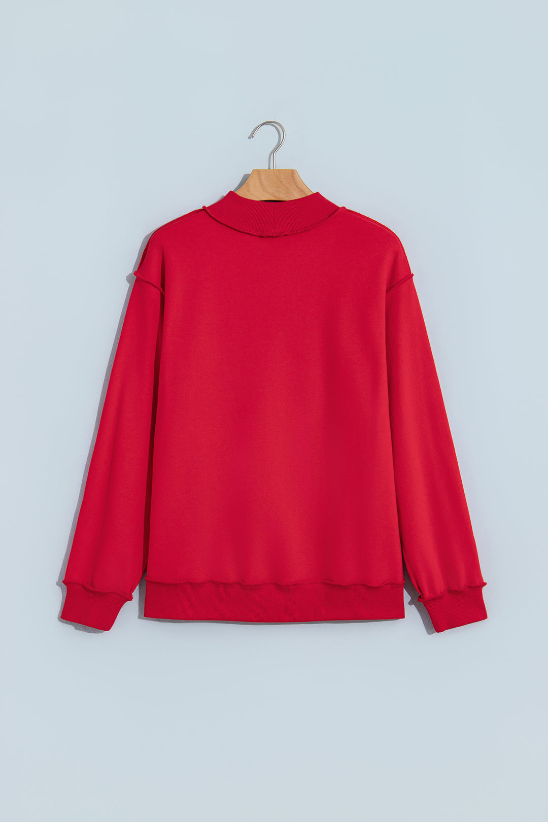 Fiery Red Jesus Saves Slogan Print Stand Neck Baggy Sweatshirt