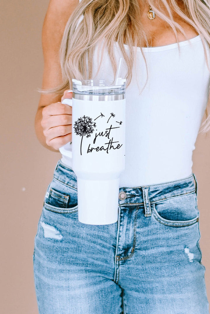 Tasse isotherme en acier inoxydable Just Breathe Dandelion avec couvercle 40 oz