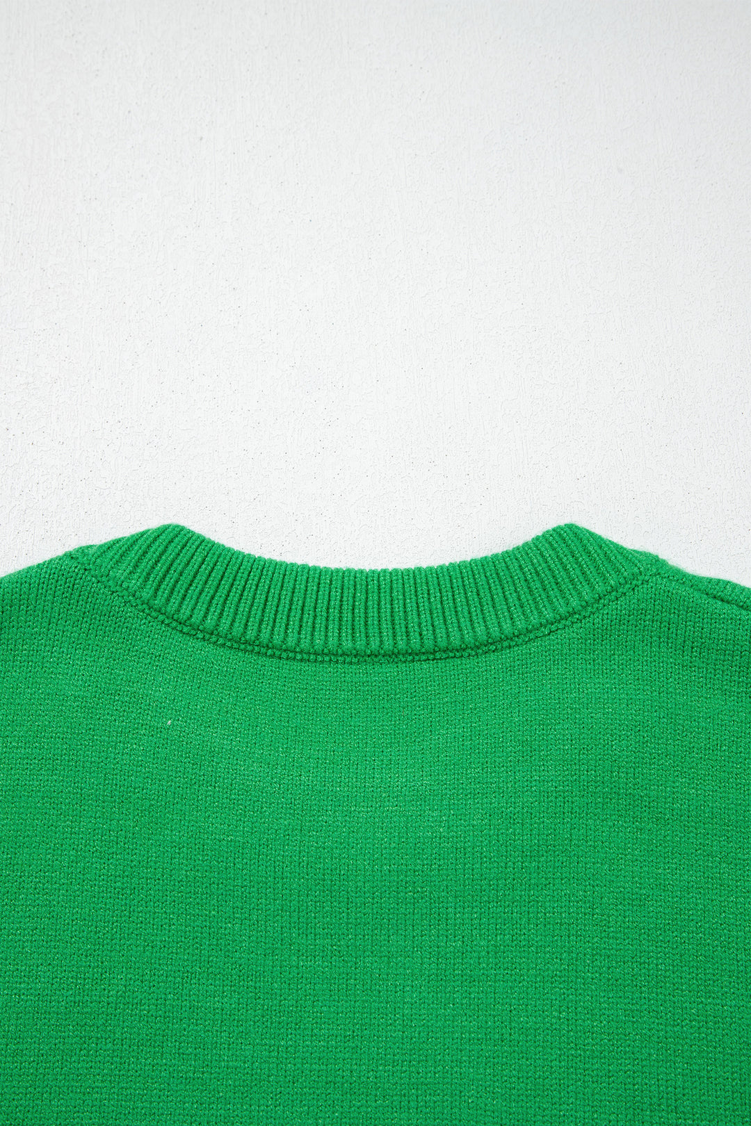Dark Green Abstract Patch Embroidery Christmas Pullover Sweater