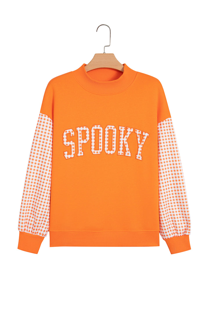 Carrot Gingham Plaid Oversized Pullover Sweatshirt