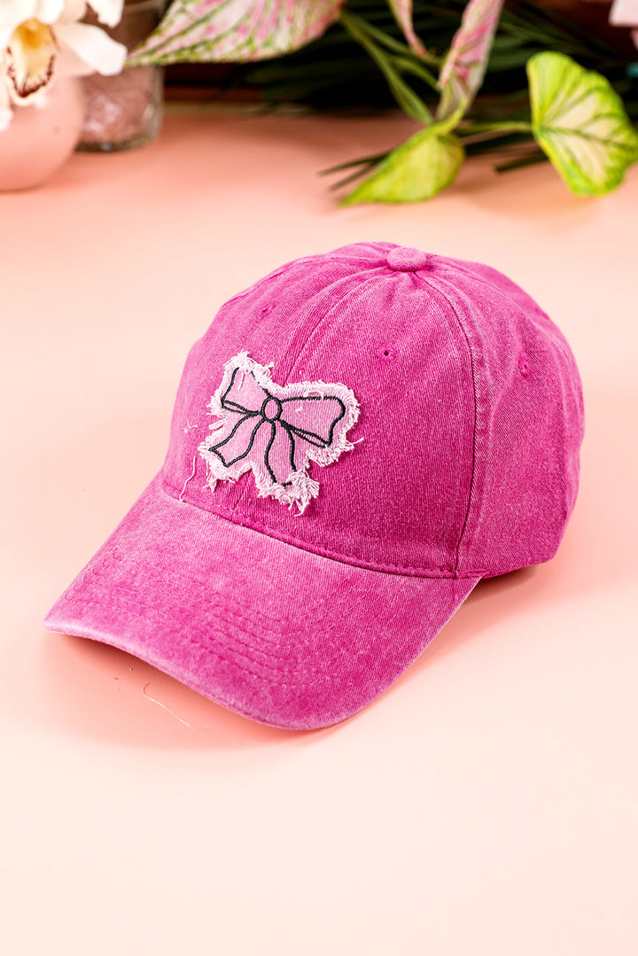 Verstellbare Baseballkappe mit Schleifenknoten und Patchwork-Muster
