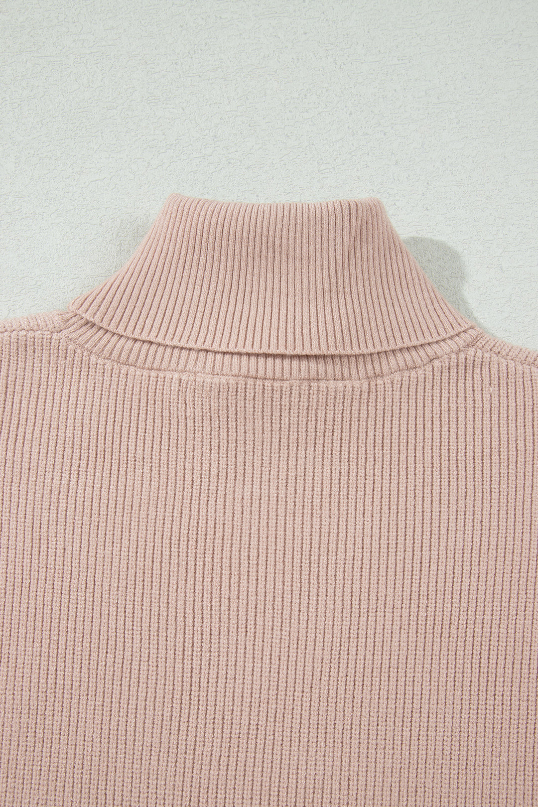 Light French Beige Sleeveless High Neck Knit Wool Sweater Vest