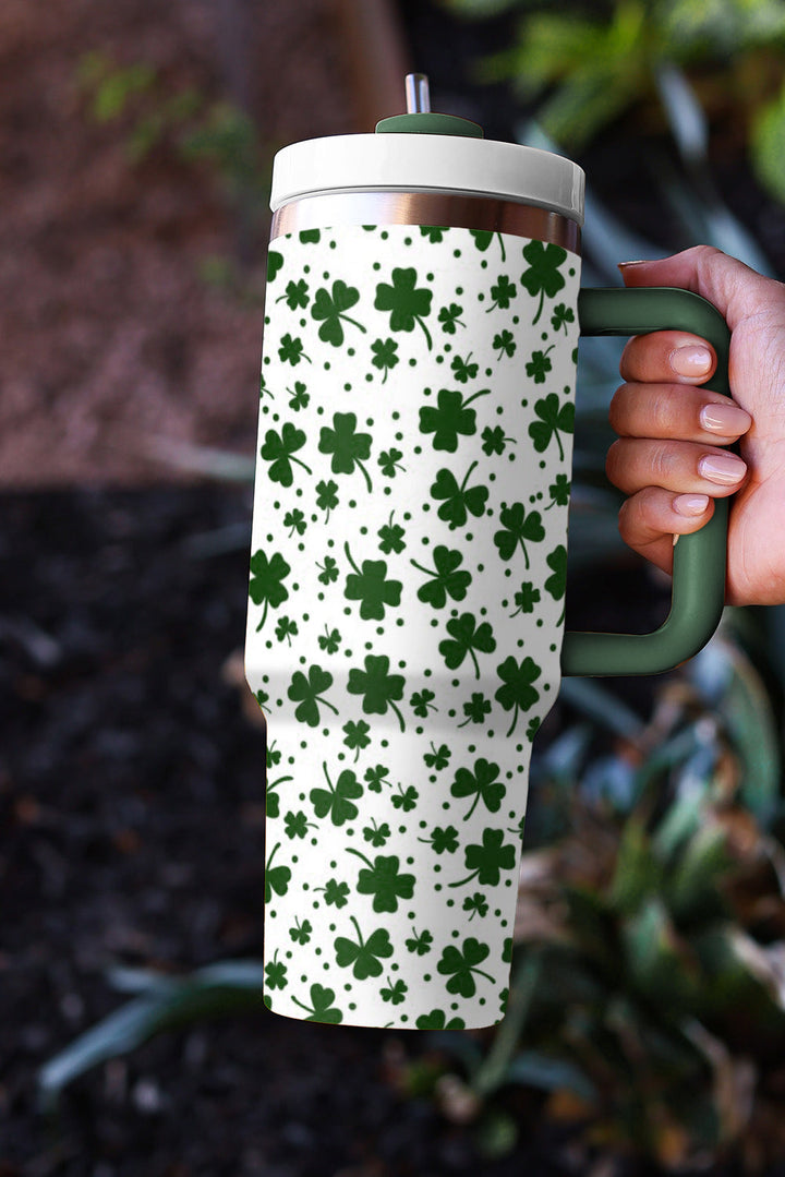 Clover Print Thermos Cup with Handle 40oz