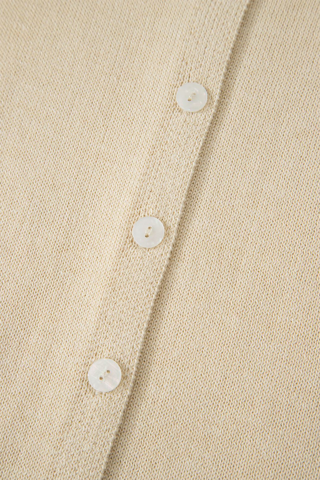 Buttoned Front Rolled Hem Cap Sleeve Sweater Top