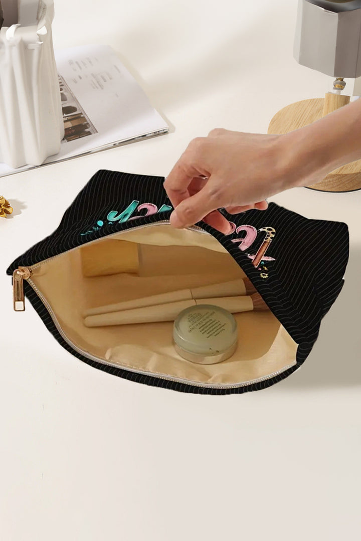 Blessed Teacher Flower Pencil Print Corduroy Storage Bag