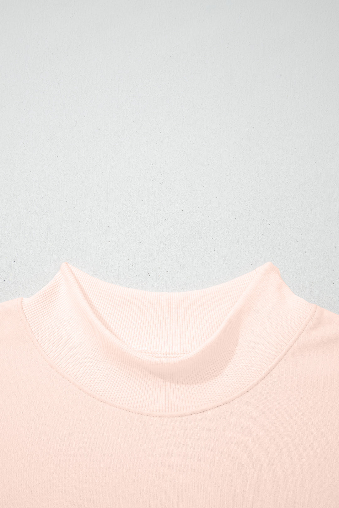 Apricot Pink Oversize Mock Neck Sweatshirt