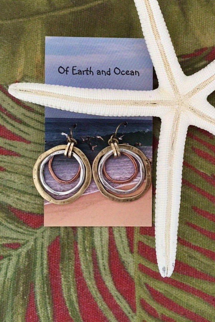 Vintage Triple Circle Alloy Hook Earrings