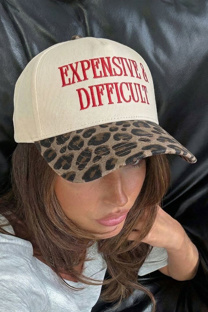 Red Dahlia EXPENSIVE & DIFFICULT Leopard Contrast Brim Cap