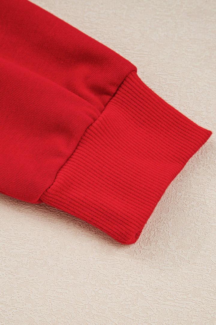 Fiery Red Varsity Stripe Detail Pullover Mini Skort Set