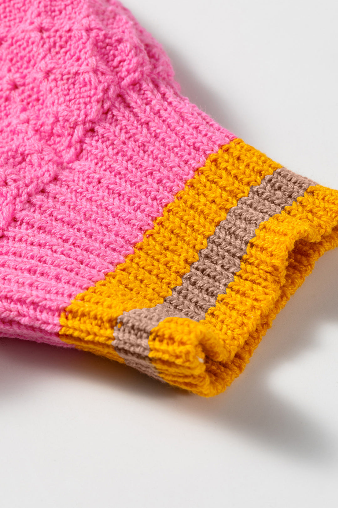Pink Stripe Striped Colorblock Sweater