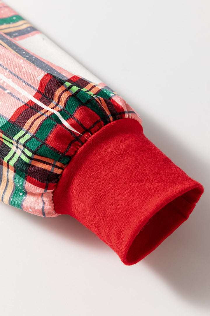 christmas plaid allover top and pants lounge set