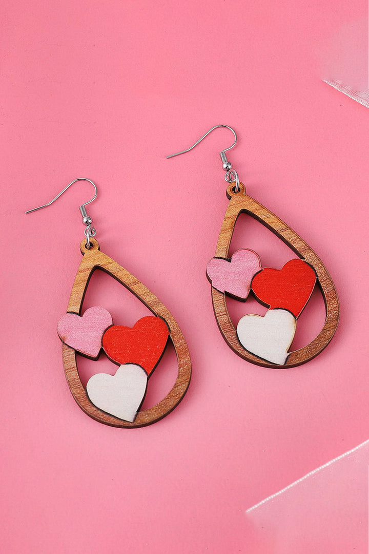 Boucles d'oreilles goutte d'eau à 3 cœurs pour la Saint-Valentin