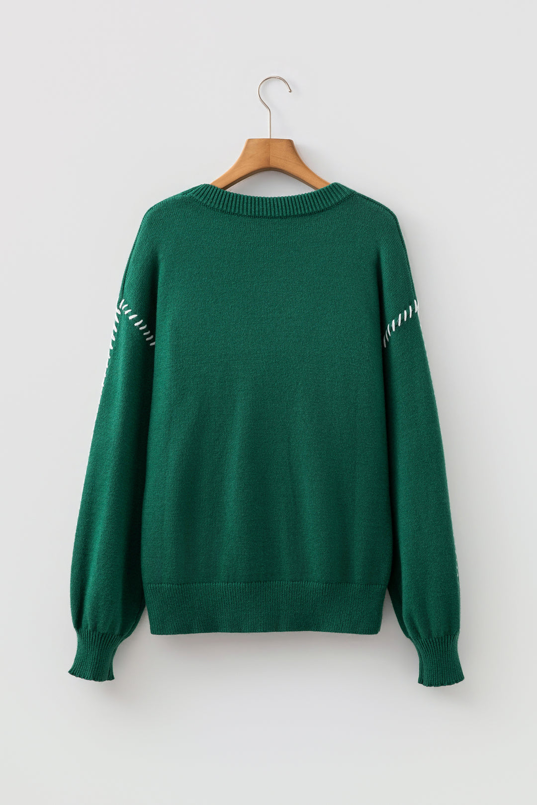 Evergreen Santa Baby Towel Embroidery Christmas Slogan Pullover Sweater