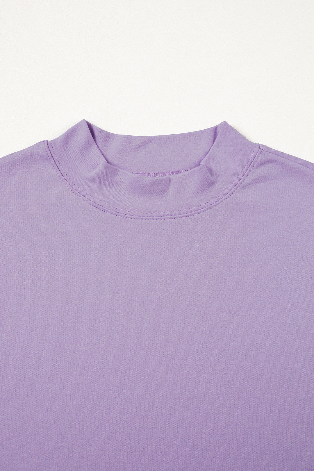 Wisteria Solid Color High Neck Oversize Tee
