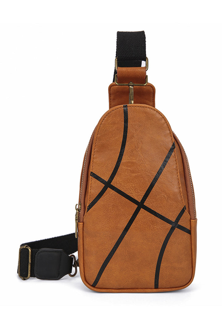 Balls Pattern PU Leather Zipped Sling Bag