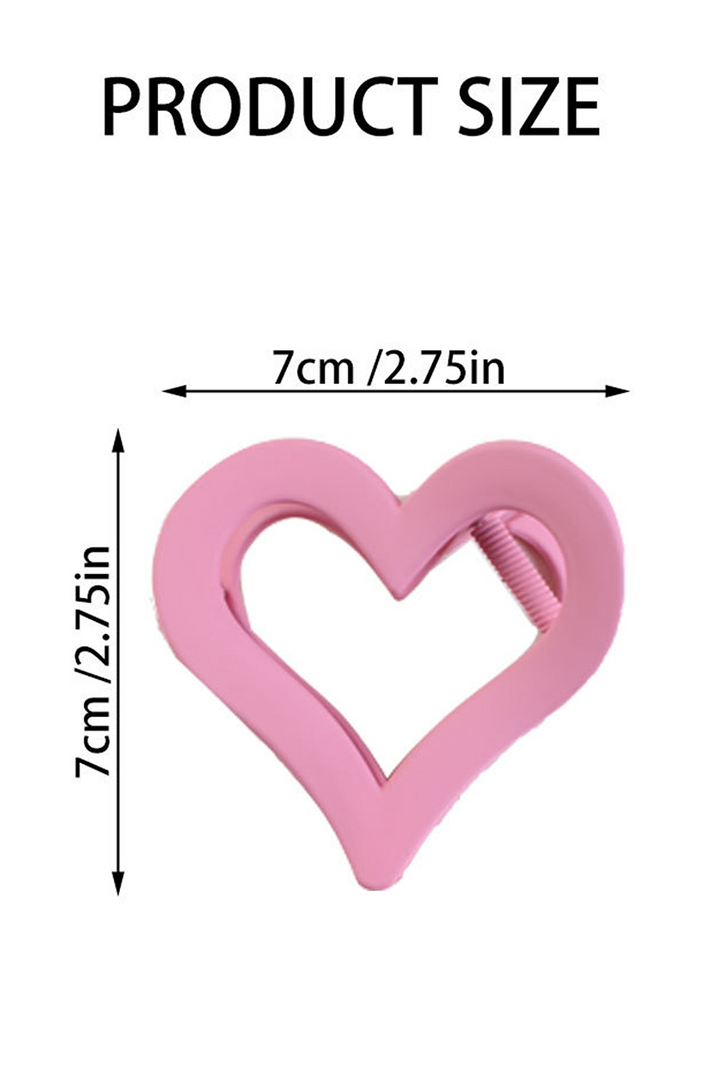 Cutout Heart Shape Frosted Small Hair Clip