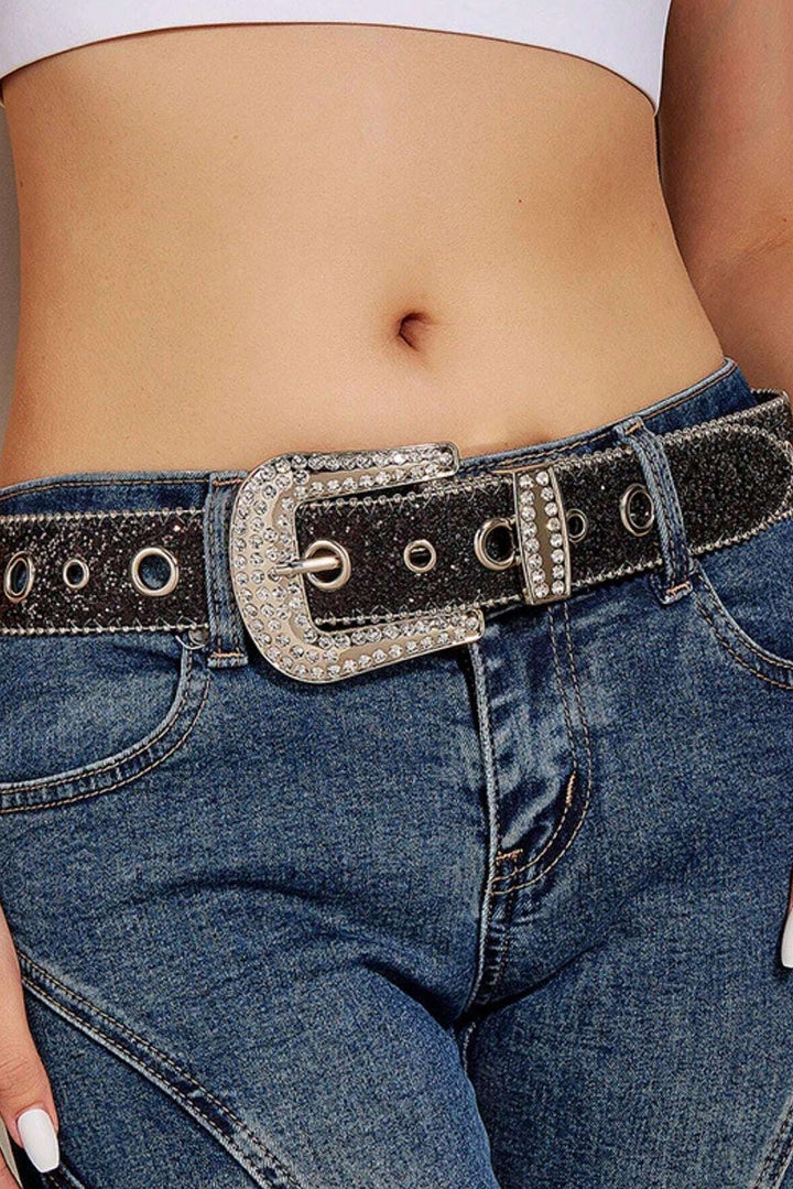 Ceinture à boucle décorée de strass
