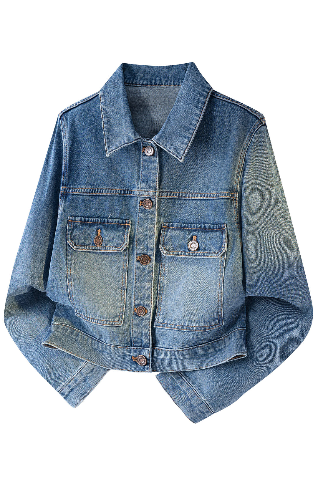 Beau Blue Flap Pockets Tailored Denim Jacket