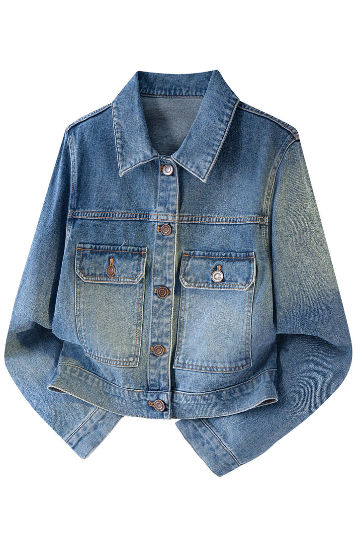 Beau Blue Flap Pockets Tailored Denim Jacket
