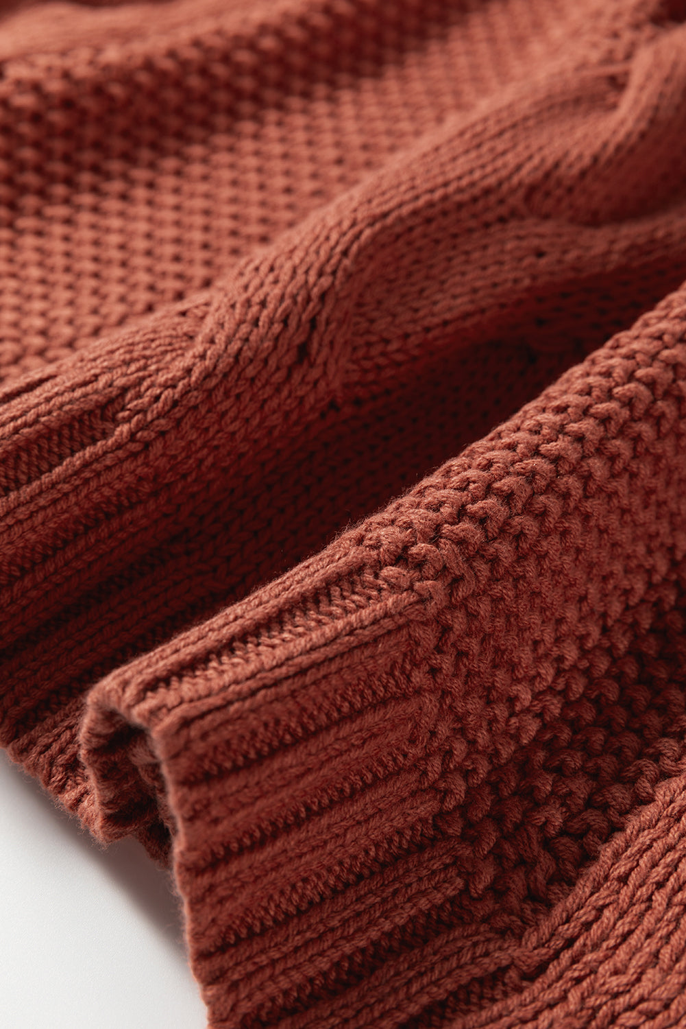 Chunky Fit Slouchy Textured Knit Sweater