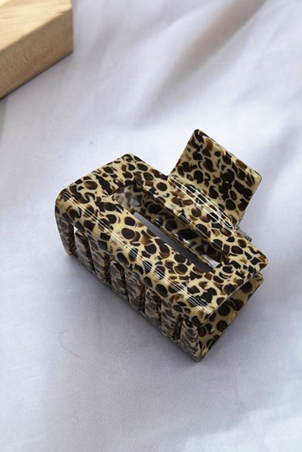 Leopard Print Cutout Square Claw Clip