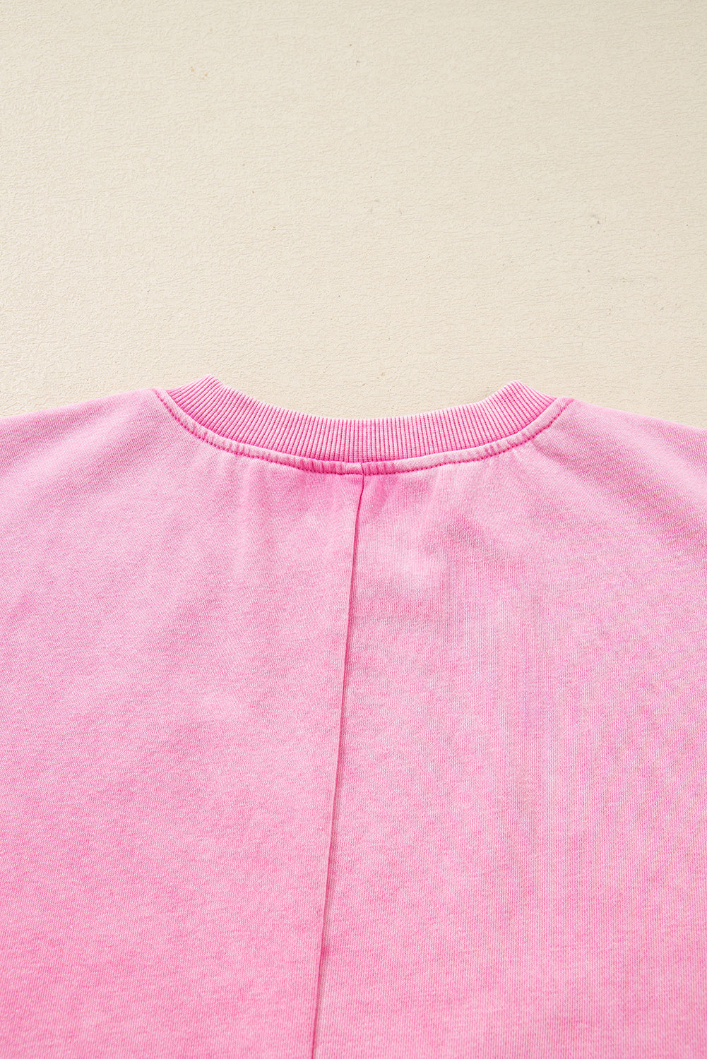 Mineral Wash Crossed Crew Neck Drop Shoulder Loose Sweatshirt