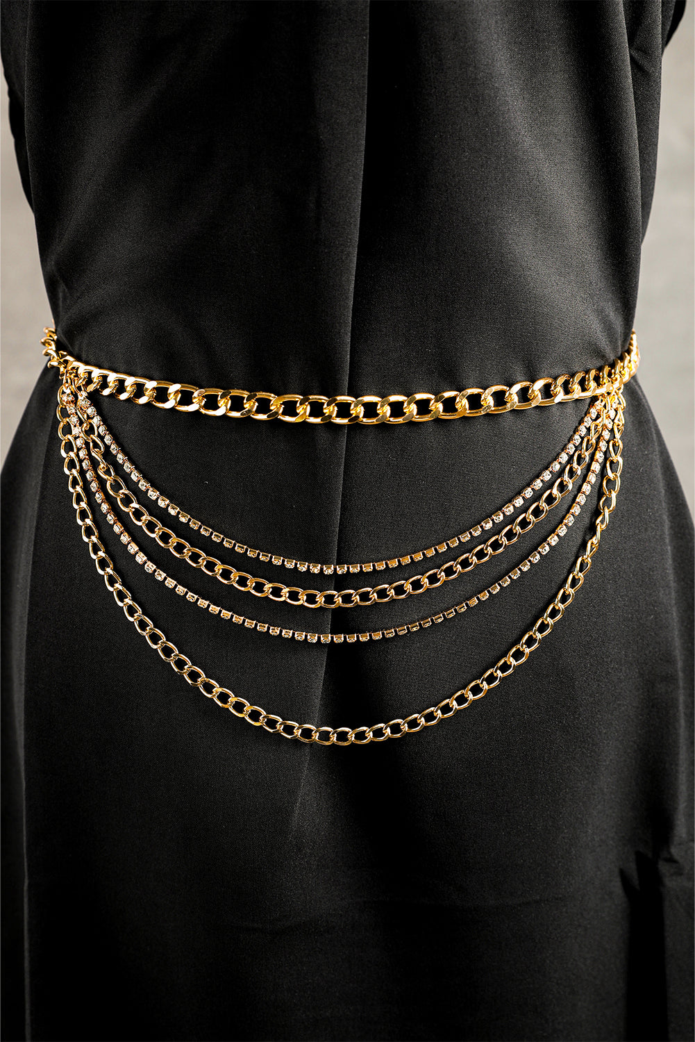 Multi Layer Rhinestone Belt Chain