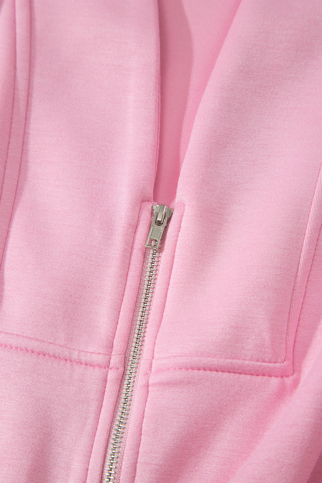 Pink V Neck Sleeveless Double Zip Shift Midi Dress